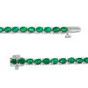 Thumbnail Image 1 of EFFY™ Collection Oval Emerald Tennis Bracelet in 14K White Gold