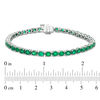 Thumbnail Image 3 of EFFY™ Collection Oval Emerald Tennis Bracelet in 14K White Gold