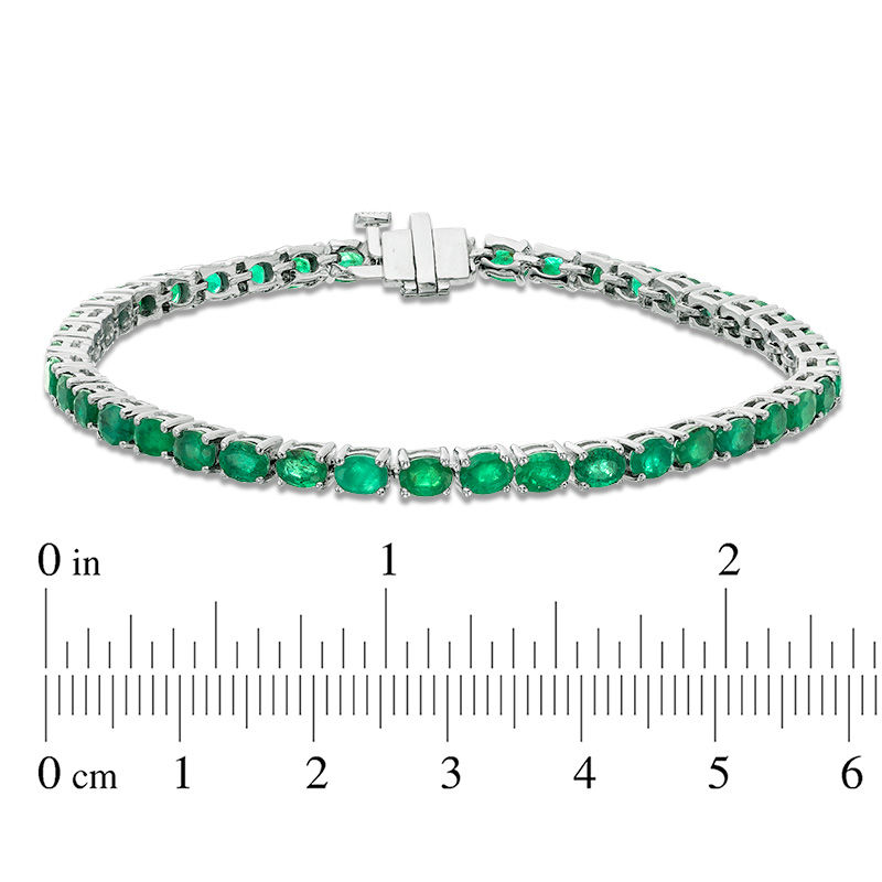 EFFY™ Collection Oval Emerald Tennis Bracelet in 14K White Gold