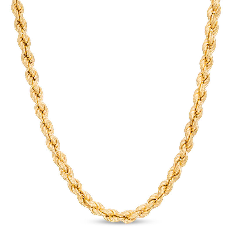 Made in Italy 090 Gauge Rope Chain Necklace in Sterling Silver with 18K Gold Plate - 24"