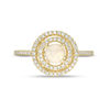 Thumbnail Image 2 of EFFY™ Collection 5.0mm Opal and 1/4 CT. T.W. Diamond Double Frame Ring in 14K Gold