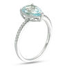 Thumbnail Image 1 of EFFY™ Collection Pear-Shaped Aquamarine and 1/15 CT. T.W. Diamond Ring in 14K White Gold
