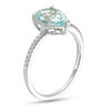 Thumbnail Image 2 of EFFY™ Collection Pear-Shaped Aquamarine and 1/15 CT. T.W. Diamond Ring in 14K White Gold