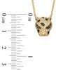 Thumbnail Image 1 of EFFY™ Collection Tsavorite and 1/3 CT. T.W. Diamond Panther Head Necklace in 14K Gold