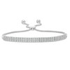 Thumbnail Image 1 of 1 CT. T.W. Diamond Three Row Bolo Bracelet in 10K White Gold - 9.5"