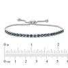 Thumbnail Image 2 of EFFY™ Collection Blue Sapphire Line Bolo Bracelet in 14K White Gold - 9"