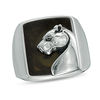 Thumbnail Image 0 of EFFY™ Collection Men's Obsidian Panther Overlay Signet Ring in Sterling Silver