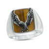 Thumbnail Image 0 of EFFY™ Collection Men's Tiger's Eye Eagle Overlay Signet Ring in Sterling Silver