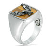 Thumbnail Image 2 of EFFY™ Collection Tiger's Eye Eagle Overlay Signet Ring in Sterling Silver