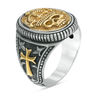 Thumbnail Image 1 of EFFY™ Collection Men's Crowned Skull Rope Frame Oval Signet Ring in Sterling Silver and 18K Gold Plate