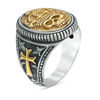 Thumbnail Image 2 of EFFY™ Collection Crowned Skull Rope Frame Oval Signet Ring in Sterling Silver and 18K Gold Plate