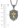 Thumbnail Image 2 of EFFY™ Collection Men's Gothic-Style Cross Filigree Frame Shield Pendant in Sterling Silver and 18K Gold Plate - 24"