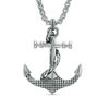 Thumbnail Image 0 of EFFY™ Collection Men's Grid Pattern Anchor and Rope Pendant in Sterling Silver - 24"