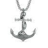 Thumbnail Image 1 of EFFY™ Collection Men's Grid Pattern Anchor and Rope Pendant in Sterling Silver - 24"