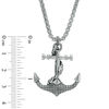 Thumbnail Image 1 of EFFY™ Collection Men's Grid Pattern Anchor and Rope Pendant in Sterling Silver - 24"