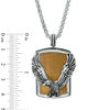 Thumbnail Image 1 of EFFY™ Collection Men's Tiger's Eye Eagle Overlay Multi-Finish Frame Dog Tag Pendant in Sterling Silver - 24"
