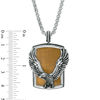 Thumbnail Image 2 of EFFY™ Collection Men's Tiger's Eye Eagle Overlay Multi-Finish Frame Dog Tag Pendant in Sterling Silver - 24"