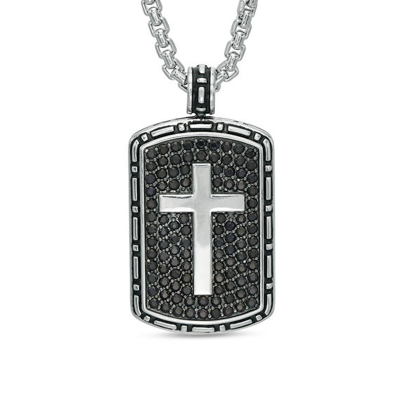 mens sapphire cross necklace