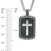 Thumbnail Image 2 of EFFY™ Collection Men's Black Sapphire Cross Frame Dog Tag Pendant in Sterling Silver - 24"