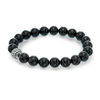 Thumbnail Image 0 of EFFY™ Collection Men's 10.0mm Onyx and Woven Textured Sterling Silver Bead Stretch Bracelet - 8.5"