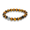 Thumbnail Image 0 of EFFY™ Collection Men's 10.0mm Tiger's Eye and Woven Textured Sterling Silver Bead Stretch Bracelet - 8.5"