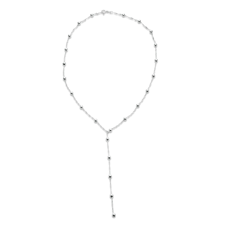 Main Image 1 of Bead Station "Y" Necklace in Sterling Silver