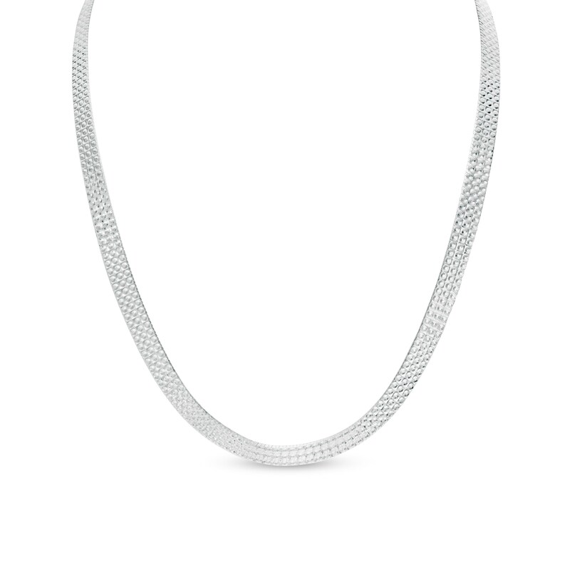 Main Image 1 of 6.88mm Flat Omega Chain Necklace in Sterling Silver - 18"