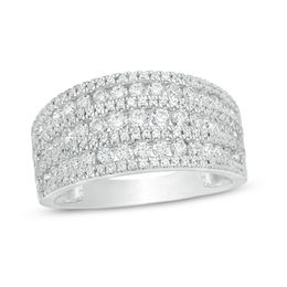 1-1/4 CT. T.W. Diamond Alternating Multi-Row Ring in 10K White Gold
