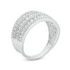 Thumbnail Image 1 of 1-1/4 CT. T.W. Diamond Alternating Multi-Row Ring in 10K White Gold