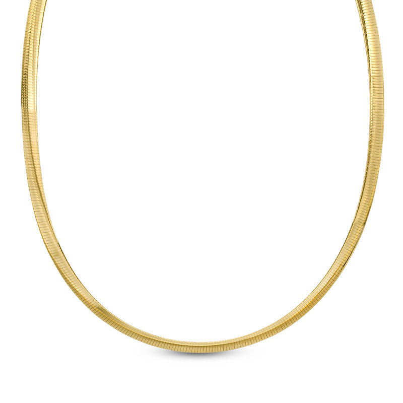 Made in Italy 060 Gauge Reversible Omega Chain Necklace in Sterling Silver and 14K Gold Plate - 18"