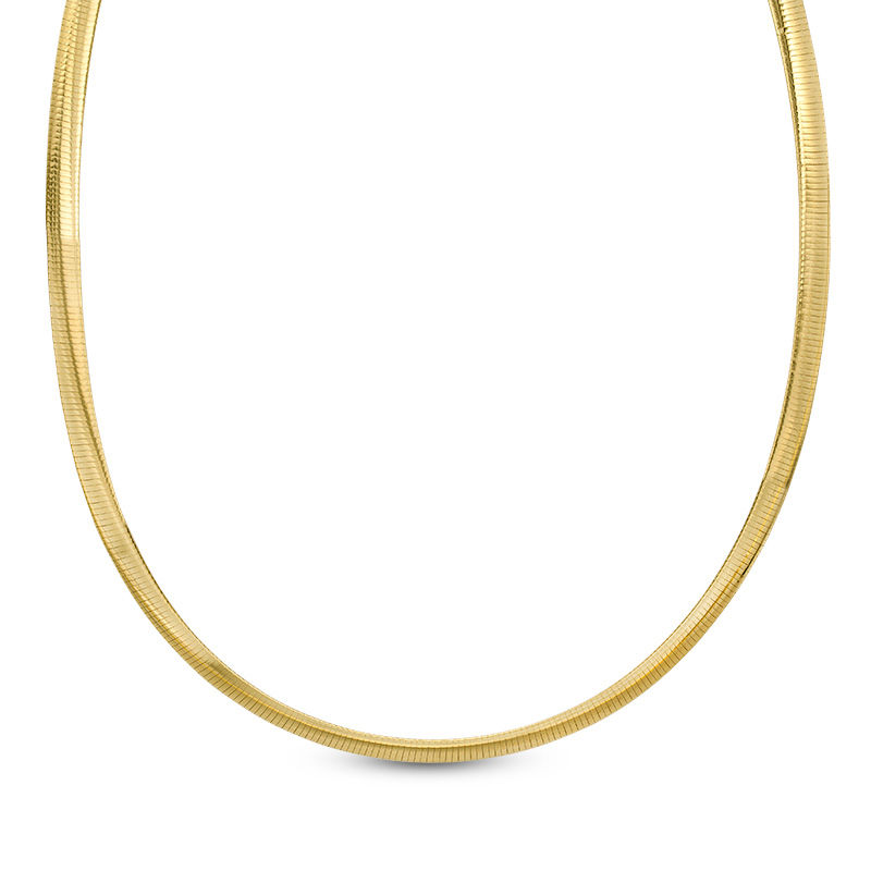 Main Image 1 of Made in Italy 060 Gauge Reversible Omega Chain Necklace in Sterling Silver and 14K Gold Plate - 18"