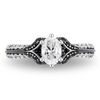 Thumbnail Image 4 of Enchanted Disney Villains Evil Queen 1 CT. T.W. Oval Diamond Engagement Ring in 14K White Gold with Black Rhodium