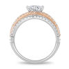 Thumbnail Image 3 of Enchanted Disney Aurora 1 CT. T.W. Princess-Cut Diamond Tilted Bypass Frame Engagement Ring in 14K Two-Tone Gold