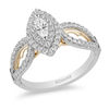 Thumbnail Image 0 of Enchanted Disney Jasmine 3/4 CT. T.W. Marquise Diamond Double Frame Engagement Ring in 14K Two-Tone Gold