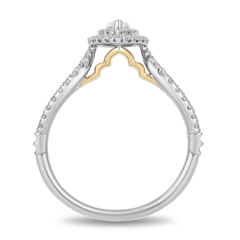 Enchanted Disney Jasmine 3/4 CT. T.W. Marquise Diamond Double Frame Engagement Ring in 14K Two-Tone Gold