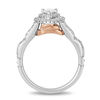 Thumbnail Image 3 of Enchanted Disney Ariel 1 CT. T.W. Pear-Shaped Diamond Double Frame Shell Engagement Ring in 14K White Gold