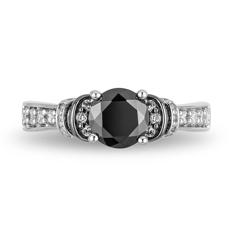 Enchanted Disney Villains Evil Queen 1-1/2 CT. T.W. Black and White Diamond Engagement Ring in 14K White Gold