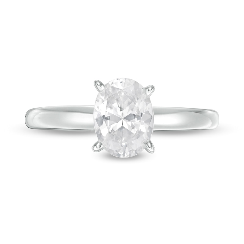 1 CT. Certified Oval Diamond Solitaire Engagement Ring in 14K White Gold (I/I1)