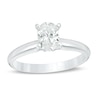 Thumbnail Image 0 of 1 CT. Certified Oval Diamond Solitaire Engagement Ring in 14K White Gold (I/I2)