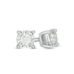 1/10 CT. T.W. Diamond Solitaire Stud Earrings in Sterling Silver