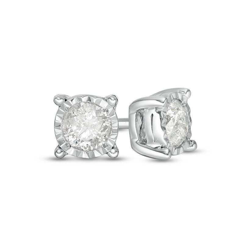 Main Image 1 of 1/4 CT. T.W. Diamond Solitaire Stud Earrings in Sterling Silver