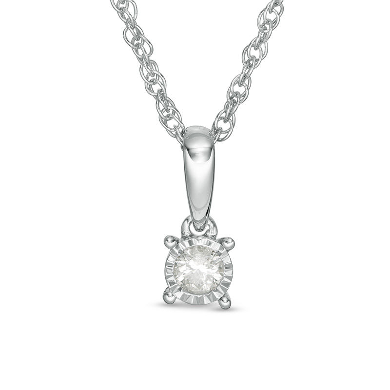 1/10 CT. Diamond Solitaire Pendant in Sterling Silver