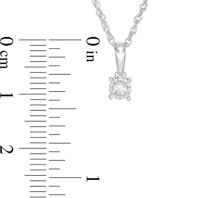 Main Image 2 of 1/10 CT. Diamond Solitaire Pendant in Sterling Silver