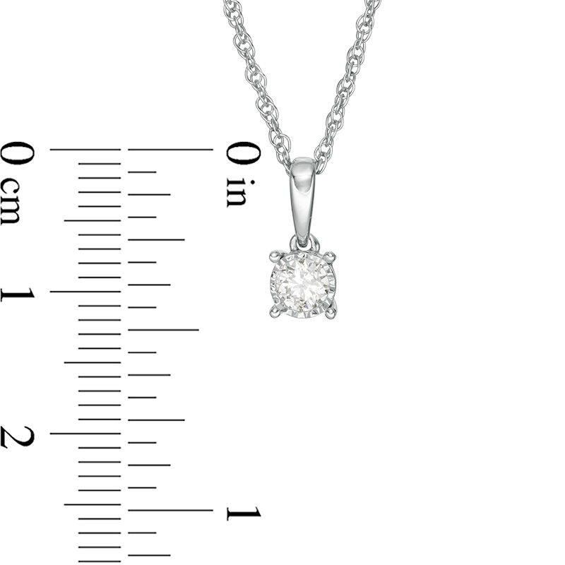 Main Image 2 of 1/5 CT. Diamond Solitaire Pendant in Sterling Silver