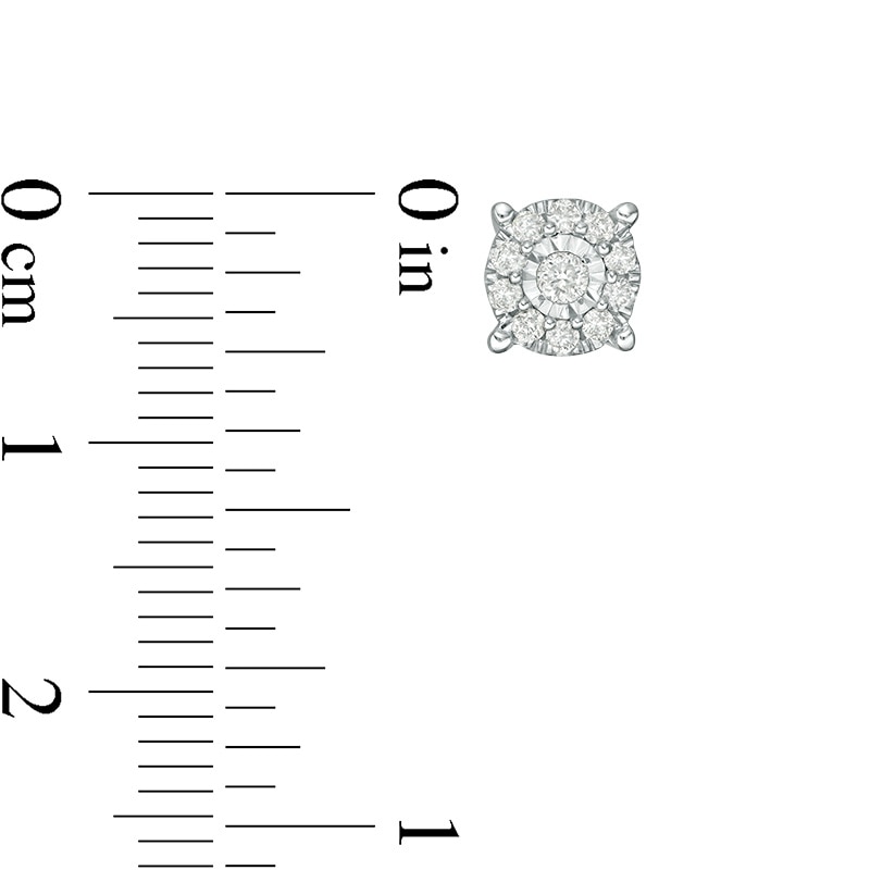 Main Image 2 of 1/4 CT. T.W. Diamond Frame Stud Earrings in 10K White Gold