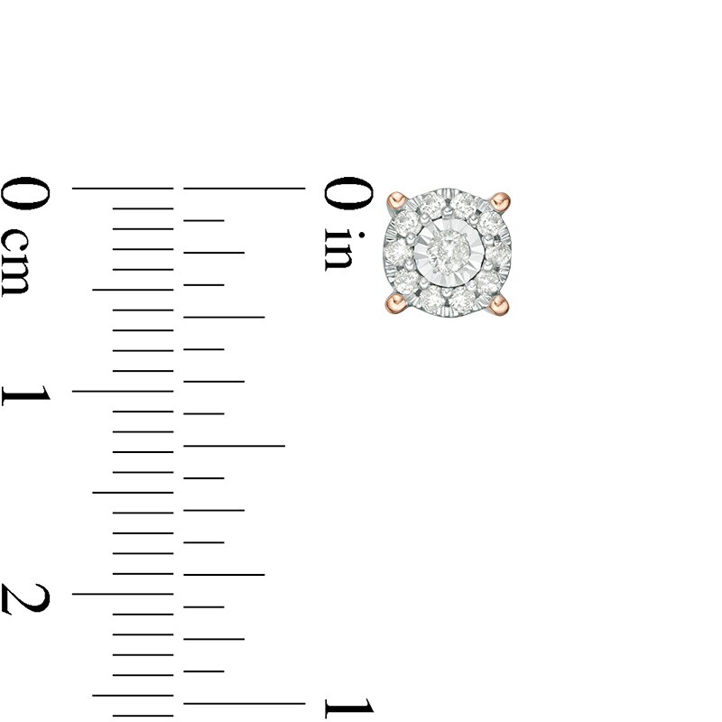Main Image 2 of 1/4 CT. T.W. Diamond Frame Stud Earrings in 10K Rose Gold