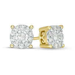 1/4 CT. T.W. Diamond Frame Stud Earrings in 10K Gold