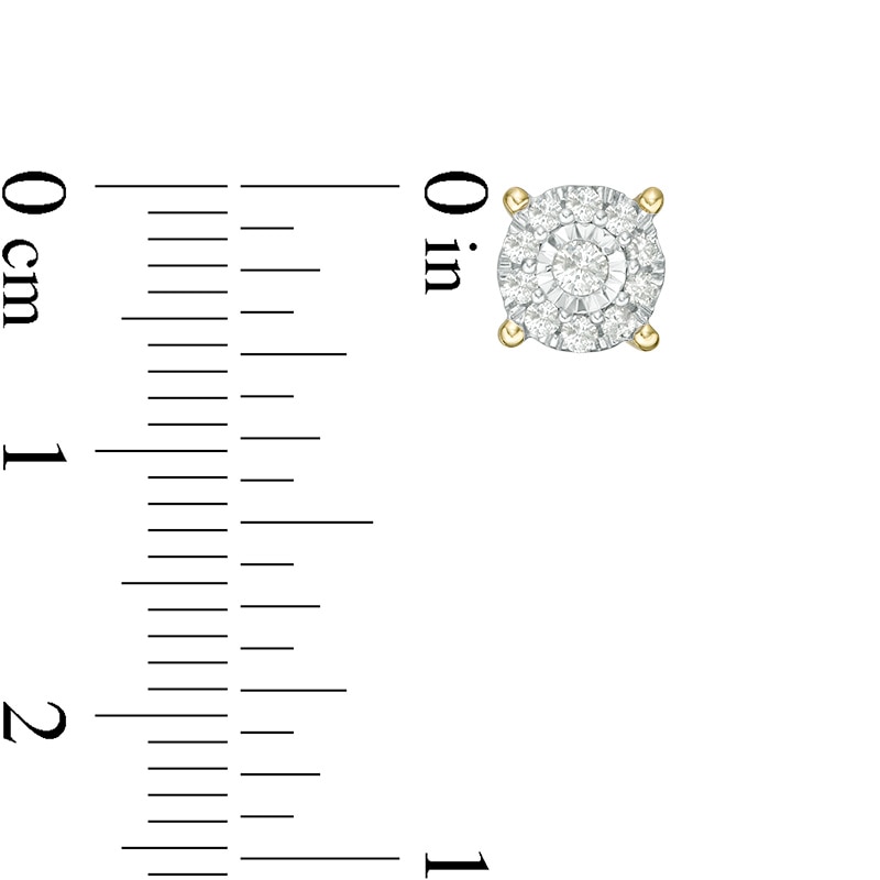 Main Image 2 of 1/4 CT. T.W. Diamond Frame Stud Earrings in 10K Gold