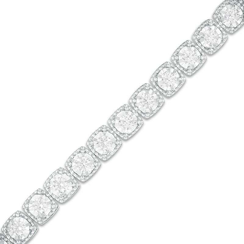 Main Image 1 of 2 CT. T.W. Diamond Vintage-Style Tennis Bracelet in 10K White Gold - 7.5"