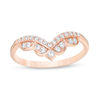 Thumbnail Image 1 of 1/4 CT. T.W. Diamond Chevron Anniversary Band in 14K Rose Gold